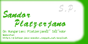 sandor platzerjano business card